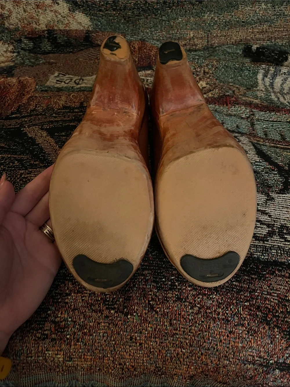 Brown Women's Leather Lace-Up Heels